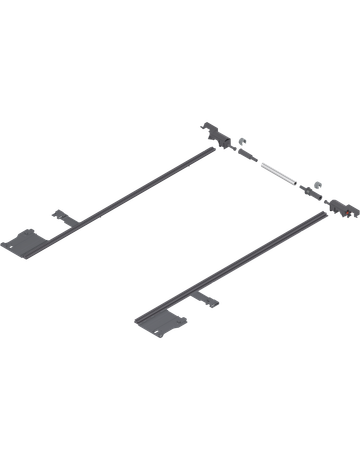 MOVENTO Seitenstabilisierung, NL=600 mm, KB=1400 mm, Vollauszug, zum Ablängen, R7037 staubgrau