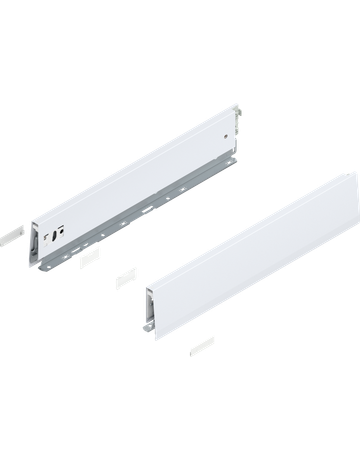 MERIVOBOX Zarge, Höhe M (91 mm), NL=450 mm, links/rechts, seidenweiss matt