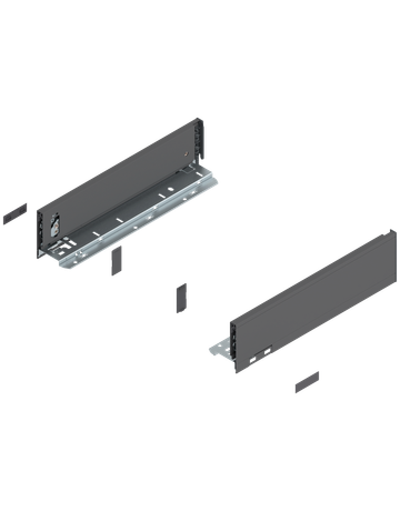 LEGRABOX Zarge, Höhe M (90.5 mm), NL=350 mm, links/rechts, für LEGRABOX pure, oriongrau matt