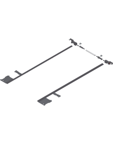 MOVENTO Seitenstabilisierung, NL=750 mm, KB=1400 mm, Vollauszug, zum Ablängen, R7037 staubgrau