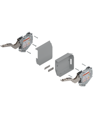 AVENTOS HK-S Hochklappe, Kraftspeicher (Set), LF=400-1000 (bei 2 Stück), zum Schrauben, für TIP-ON, hellgrau/inox-g. - Blum