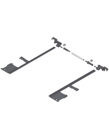 LEGRABOX Seitenstabilisierung, NL=400 mm, KB=1400 mm, Vollauszug, zum Ablängen, R7037 staubgrau