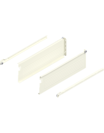 METABOX Stahlzarge, H (150 mm), Teilauszug, NL=450 mm, Schraubversion, links/rechts, R9001 cremeweiss