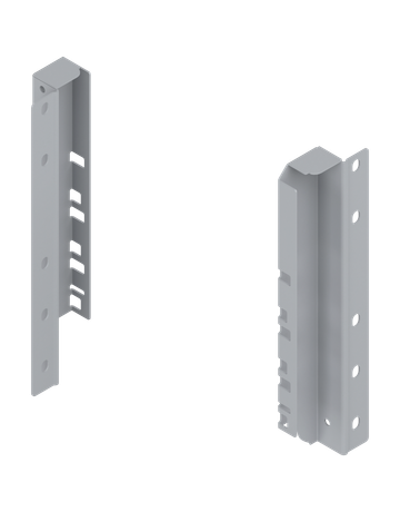 TANDEMBOX Holzrückwandhalter, Höhe D (224 mm), für Innenauszug, links/rechts, R9006 weissalumin.