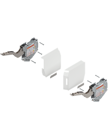 AVENTOS HK-S Hochklappe, Kraftspeicher (Set), LF=400-1000 (bei 2 Stück), zum Schrauben, für TIP-ON, seidenweiss/inox-g.