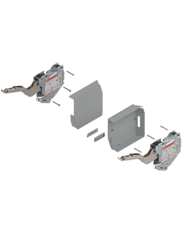 Bild AVENTOS HK-S Hochklappe, Kraftspeicher (Set), LF=220-500 (bei 2 Stück), zum Schrauben, hellgrau/inox-g. - Blum-1