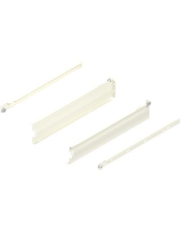 METABOX Stahlzarge, M (86 mm), Teilauszug, NL=450 mm, Schraubversion, links/rechts, R9001 cremeweiss