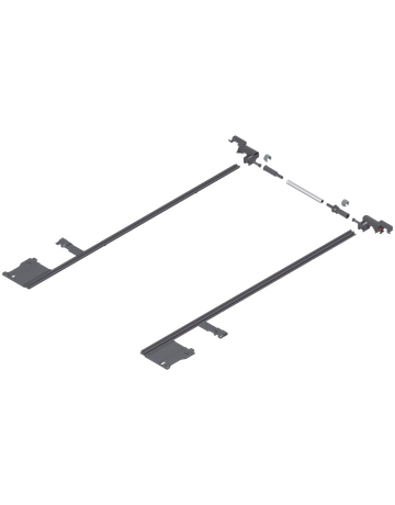 LEGRABOX Seitenstabilisierung, NL=650 mm, KB=1400 mm, Vollauszug, zum Ablängen, R7037 staubgrau