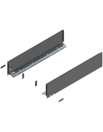 LEGRABOX Zarge, Höhe K (128.5 mm), NL=600 mm, links/rechts, für LEGRABOX pure, oriongrau matt