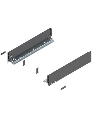 LEGRABOX Zarge, Höhe M (90.5 mm), NL=450 mm, links/rechts, für LEGRABOX pure, oriongrau matt