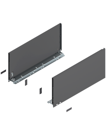 LEGRABOX Zarge, Höhe F (241 mm), NL=500 mm, links/rechts, für LEGRABOX pure, oriongrau matt