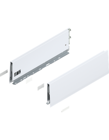 MERIVOBOX Zarge, Höhe K (129 mm), NL=400 mm, links/rechts, seidenweiss matt - Blum