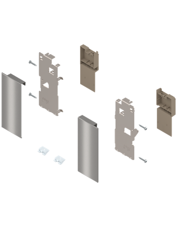 LEGRABOX Fronthalter, Höhe K, für Innenschubkasten, links/rechts, für LEGRABOX pure, inox-gebür.-lackiert