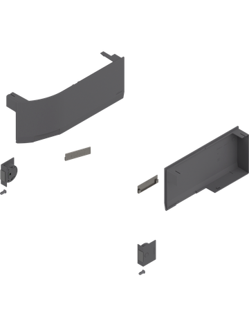 Bild AVENTOS HK top Hochklappe, Abdeckkappe groß (inkl. Auslöseschalter zum Einbohren, beigepackt), glatt, links/rechts, für SERVO-DRIVE, tiefgrau/inox-g.-1