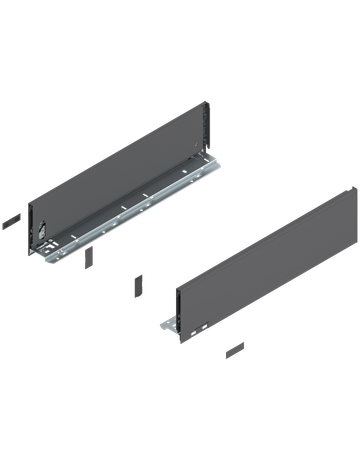 LEGRABOX Zarge, Höhe K (128.5 mm), NL=500 mm, links/rechts, für LEGRABOX pure, oriongrau matt