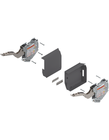 Bild AVENTOS HK-S Hochklappe, Kraftspeicher (Set), LF=960-2215 (bei 2 Stück), zum Schrauben, tiefgrau/inox-g. - Blum-1