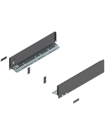 LEGRABOX Zarge, Höhe M (90.5 mm), NL=400 mm, links/rechts, für LEGRABOX pure, oriongrau matt - Blum