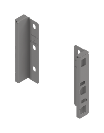 MERIVOBOX Holzrückwandhalter, Höhe K (146 mm), links/rechts, indiumgrau matt