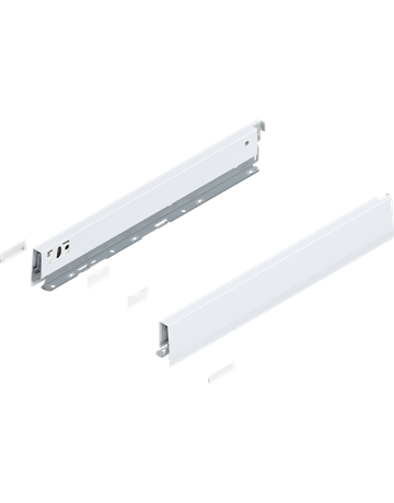 MERIVOBOX Zarge, Höhe N (68.5 mm), NL=450 mm, links/rechts, seidenweiss matt