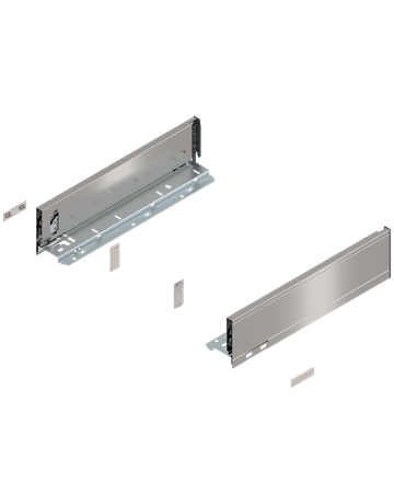 LEGRABOX Zarge, Höhe M (90.5 mm), NL=350 mm, links/rechts, für LEGRABOX pure, inox-gebür.-lackiert - Blum