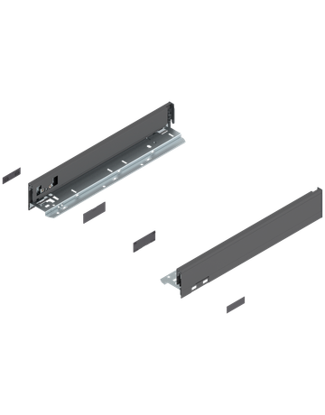 LEGRABOX Zarge, Höhe N (66.5 mm), NL=400 mm, links/rechts, für LEGRABOX pure, oriongrau matt - Blum