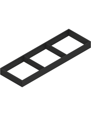 AMBIA-LINE Rahmen, für LEGRABOX/MERIVOBOX Schubkasten, Stahl, NL=650 mm, Breite=200 mm, carbonschwarz matt - Blum