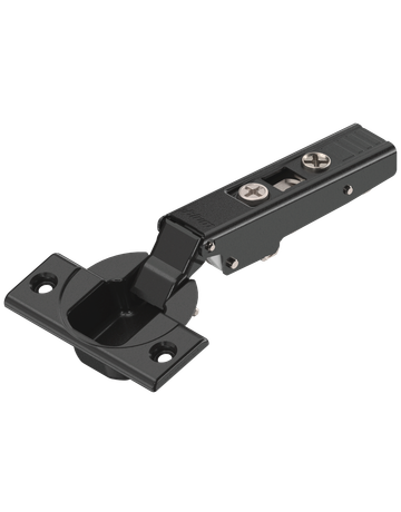 CLIP top Standardscharnier 110°, Eckanschlag, ohne Feder, Topf: Schrauben, onyxschwarz - Blum