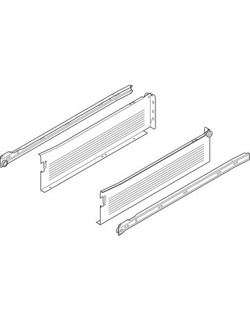 Bild METABOX Stahlzarge, K (118 mm), Teilauszug, NL=500 mm, Schraubversion, links/rechts, R9001 cremeweiss-1