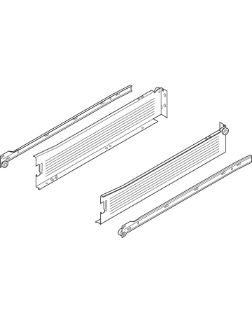 Bild METABOX Stahlzarge, M (86 mm), Teilauszug, NL=500 mm, Steckversion, links/rechts, R9001 cremeweiss-1