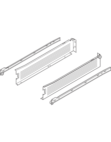 Bild METABOX Stahlzarge, M (86 mm), Teilauszug, NL=450 mm, Schraubversion, links/rechts, R9001 cremeweiss-1