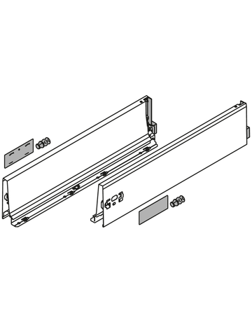 Bild TANDEMBOX Zarge, Höhe K (115 mm), NL=600 mm, links/rechts, für TANDEMBOX antaro, seidenweiss-1