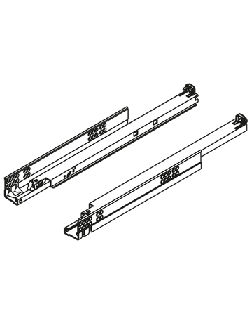 Bild TANDEM plus BLUMOTION Vollauszug, Führung, 30 kg, NL=450 mm, für Kupplung, links/rechts, verzinkt-1