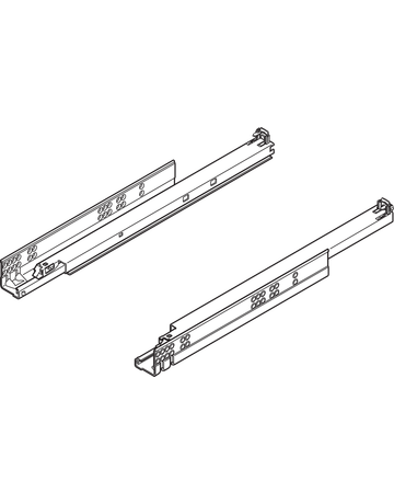 Bild Tandem Vollauszug ohne Kupplung verzinkt 30 kg, für Tip On NL= 500mm - Blum-1