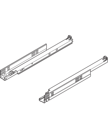 Bild Tandem Vollauszug ohne Kupplung verzinkt 30 kg, für Tip On NL= 270mm - Blum-1