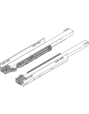 Bild LEGRABOX Korpusschiene mit TIP-ON, Vollauszug, 40 kg, NL=350 mm, links/rechts, verzinkt - Blum-1