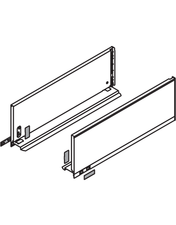 Bild LEGRABOX Zarge, Höhe C (177 mm), NL=650 mm, links/rechts, für LEGRABOX pure, inox-gebür.-lackiert - Blum-1