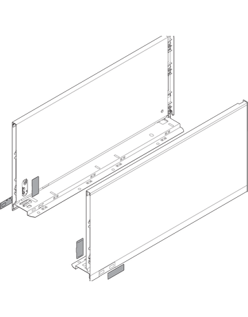 Bild LEGRABOX Zarge, Höhe F (241 mm), NL=650 mm, links/rechts, für LEGRABOX pure, oriongrau matt - Blum-1