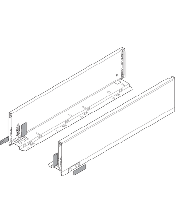 Bild LEGRABOX Zarge, Höhe K (128.5 mm), NL=500 mm, links/rechts, für LEGRABOX pure, seidenweiss matt - Blum-1