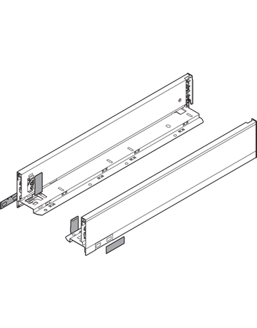 Bild LEGRABOX Zarge, Höhe M (90.5 mm), NL=550 mm, links/rechts, für LEGRABOX pure, inox-gebür.-lackiert - Blum-1