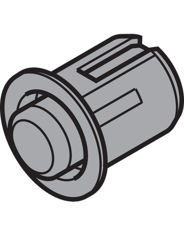 Bild Blum-Distanzpuffer, Ø 8 mm, Blendenspalt 2.6 mm, einbohren, Höhe: 2.1 mm, R7037 staubgrau-1