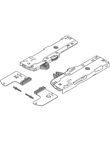 Bild Set (TIP-ON BLUMOTION Einheit + Mitnehmer + Adapter), für LEGRABOX, für MOVENTO, Typ L1, NL=350-750 mm, Gesamtgewicht des Auszugs=0-20 kg, links/rechts, R7035 lichtgrau-1