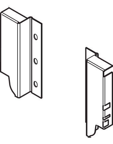 Bild TANDEMBOX Holzrückwandhalter, Höhe K (128,5 mm), links/rechts, seidenweiss-1