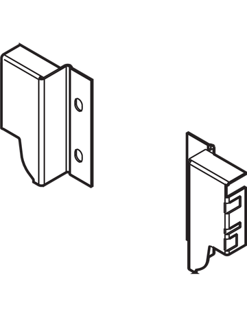 Bild TANDEMBOX Holzrückwandhalter, Höhe M (96,5 mm), links/rechts, seidenweiss-1