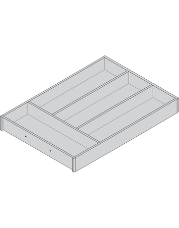 Bild AMBIA-LINE Besteckeinsatz, für LEGRABOX/MERIVOBOX Schubkasten, Holzdesign, 4 Besteckfächer, NL=450 mm, Breite=300 mm, Bard.Eiche/seidenwei - Blum-1