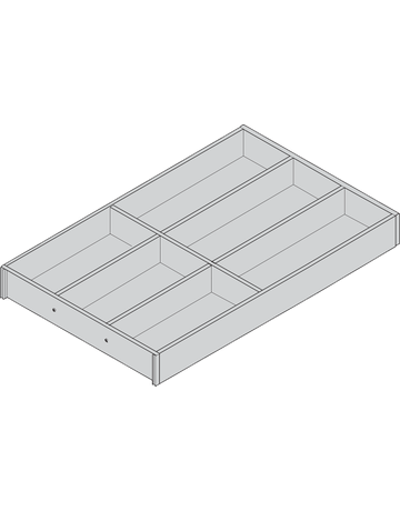 Bild AMBIA-LINE Besteckeinsatz, für LEGRABOX/MERIVOBOX Schubkasten, Holzdesign, 6 Besteckfächer, NL=500 mm, Breite=300 mm, Bard.Eiche/seidenwei - Blum-1