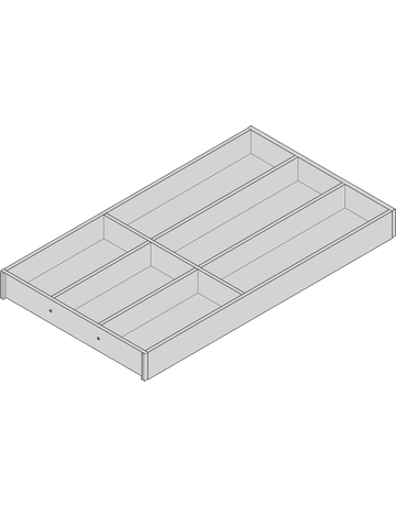 Bild AMBIA-LINE Besteckeinsatz, für LEGRABOX/MERIVOBOX Schubkasten, Holzdesign, 6 Besteckfächer, NL=550 mm, Breite=300 mm, Bard.Eiche/seidenwei - Blum-1