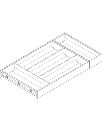 Bild AMBIA-LINE Besteckeinsatz, für LEGRABOX/MERIVOBOX Schubkasten, Kunststoff / Stahl, 5 Besteckfächer, NL=550 mm, Breite=300 mm, seidenweiss /oriongr. - Blum-1