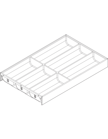 Bild AMBIA-LINE Besteckeinsatz, für LEGRABOX/MERIVOBOX Schubkasten, Kunststoff / Stahl, 6 Besteckfächer, NL=500 mm, Breite=300 mm, oriongrau matt - Blum-1