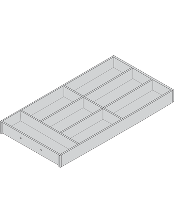 Bild AMBIA-LINE Besteckeinsatz, für LEGRABOX/MERIVOBOX Schubkasten, Holzdesign, 7 Besteckfächer, NL=600 mm, Breite=300 mm, Nebr.Eiche/oriongrau - Blum-1