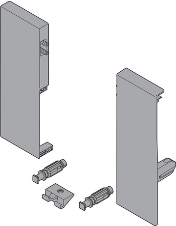 Bild TANDEMBOX Fronthalter, Höhe C, für Innenauszug mit 1-fach Reling, links/rechts, für TANDEMBOX antaro, seidenweiss-1